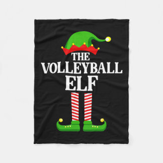 Volleyball Elf Family Matching Group Funny Christm Fleecefilt