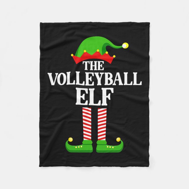 Volleyball Elf Family Matching Group Funny Christm Fleecefilt (Framsidan)