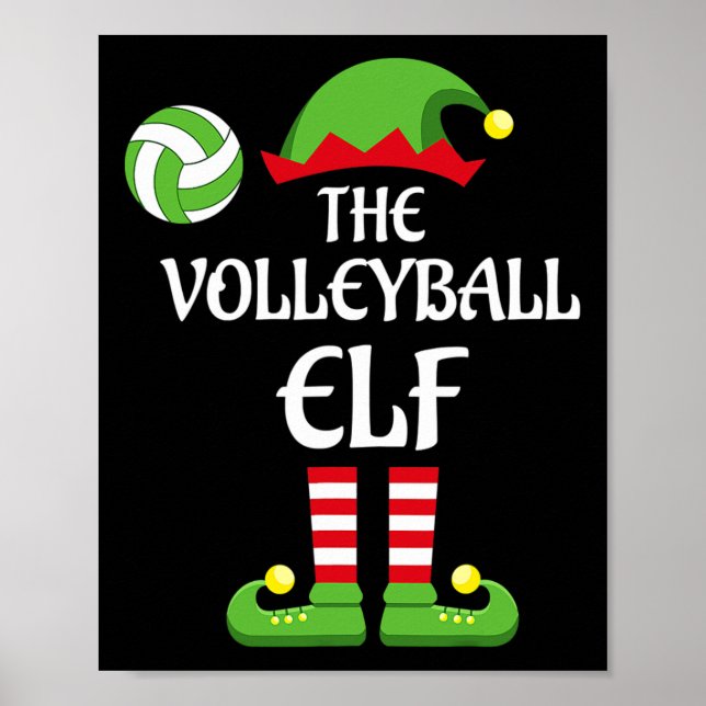 Volleyball Elf jul God jul Volleyball Pla Poster (Framsidan)