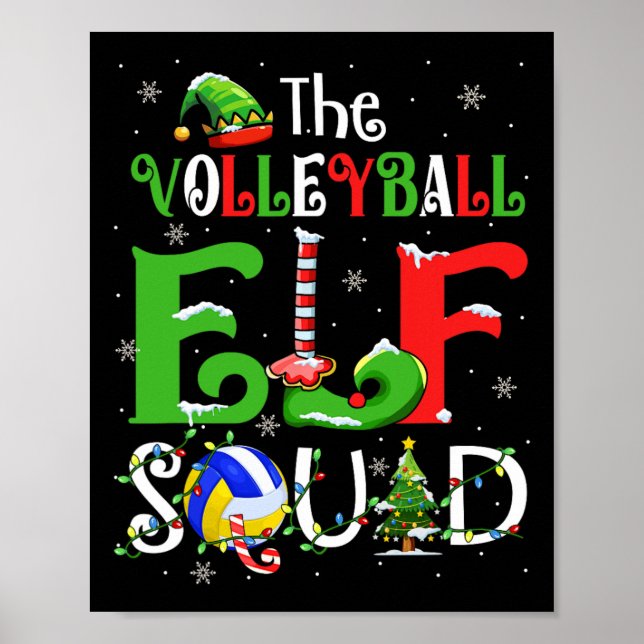 Volleyball Elf Julafton Elf Hat Scute Ss Cute Sss Poster (Framsidan)