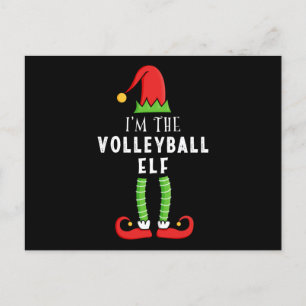 Volleyball Elf-julmatchande familjegåva Vykort