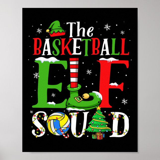 Volleyball Elf Squad Matching Volleyball Playe Poster (Framsidan)