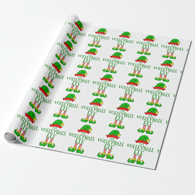 Volleyball Elf Wrapping Papper Presentpapper (Utrullad)