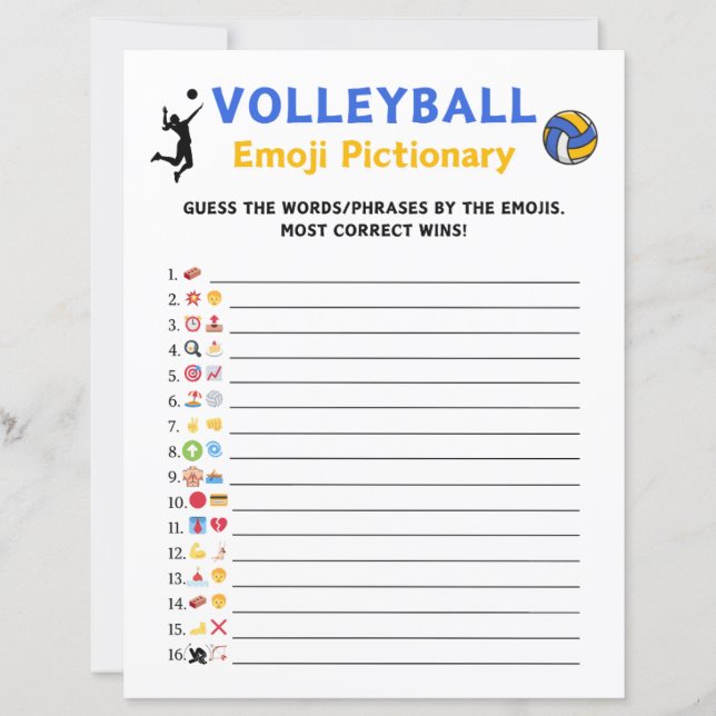 Volleyball Emoji Pictionary Game (Framsida)