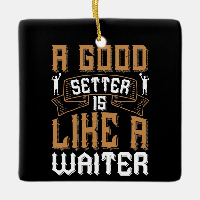 Volleyball - en Bra som en Servitör Julgransprydnad Keramik (Framsida)