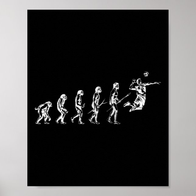 Volleyball Evolution of Man Funny Vball Player Bea Poster (Framsidan)