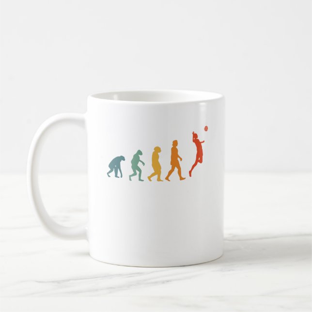 Volleyball Evolution Retro Player Kaffemugg (Vänster)