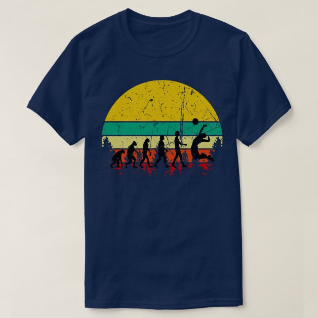 Volleyball Evolution Retro T Shirt (Design framsida)