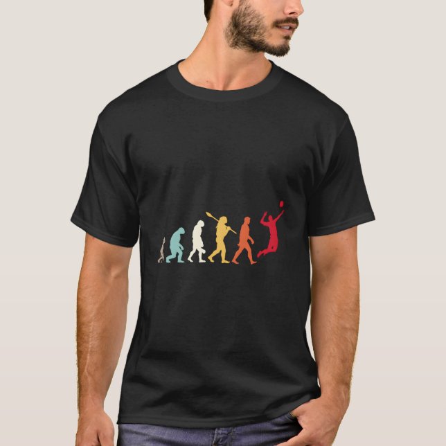 Volleyball Evolution Volleyball-spelare T Shirt (Framsida)