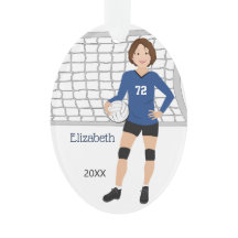 Volleyball Female Curly Brown Hair i Blue Black