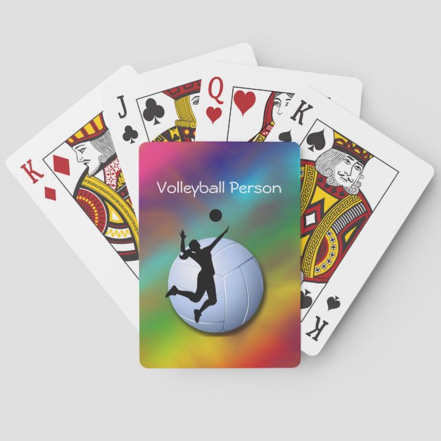 Volleyball Female Player och Boll personaliserar Casinokort (Baksidan)