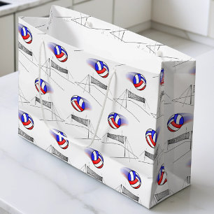 Volleyball flyger över nätet