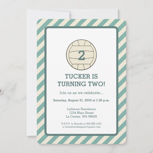 Volleyball-Födelsedagsfest Inbjudningar (Framsida)