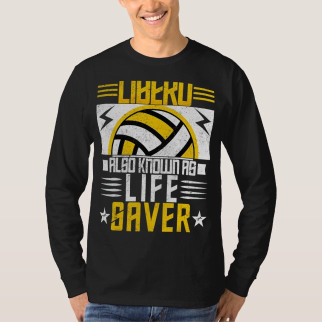 Volleyball För manar och Women Libero också känd s T Shirt (Framsida)