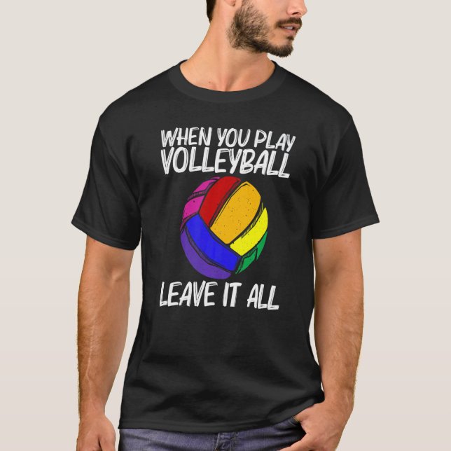 Volleyball For Men Women Volleyball Sport Player   T Shirt (Framsida)