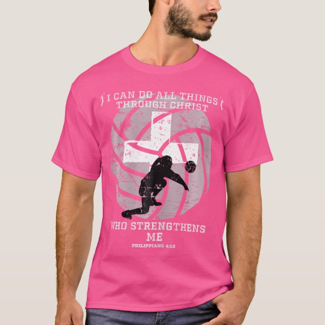 Volleyball for n Girls Christian Idrottsman T Shirt (Framsida)
