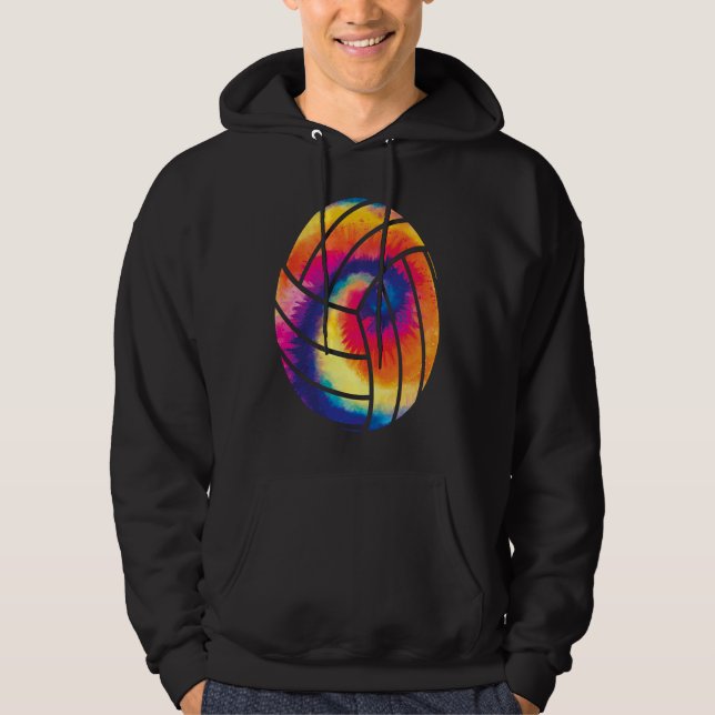 Volleyball  for Volleyball Player Tie Dye Volleyba Hoodie (Framsida)