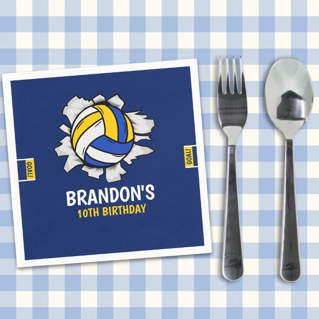 Volleyball Fun Birthday Boy Pappersservett (Skapare uppladdad)