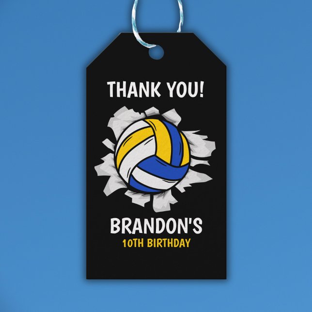 Volleyball Funny Birthday Kids Presentetikett (Skapare uppladdad)