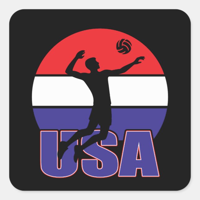 Volleyball Fyrkantigt Klistermärke (Framsida)