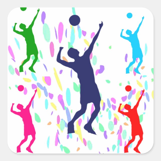 VOLLEYBALL FYRKANTIGT KLISTERMÄRKE (Framsida)