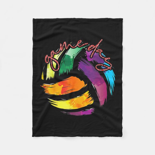 Volleyball Game-dagen är gåvor till Volleyball Äls Fleecefilt (Framsidan)