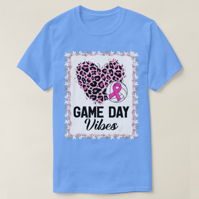 Volleyball Game Day Vibes Leopard Volleyball Breas T Shirt (Design framsida)
