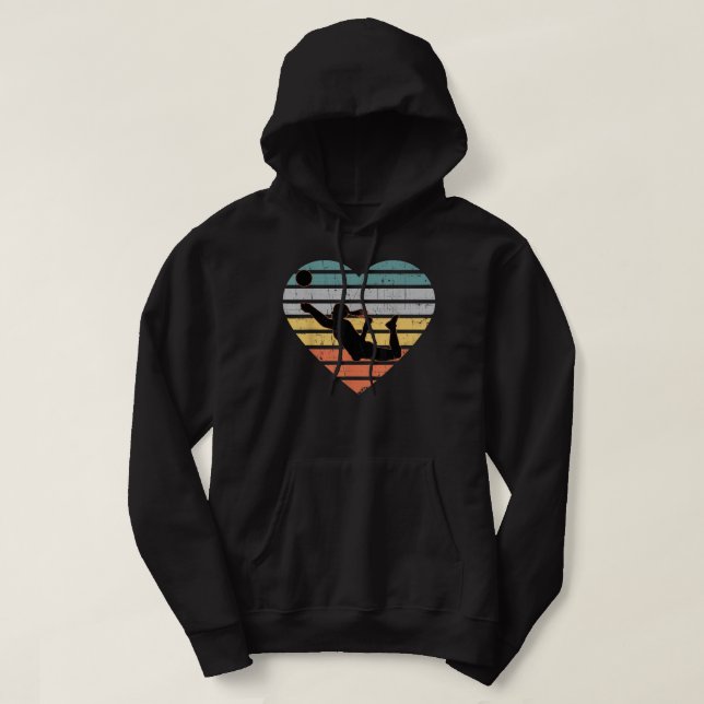 Volleyball-gåvor för Tonåring av Girls Retro Vinta Hoodie (Design framsida)