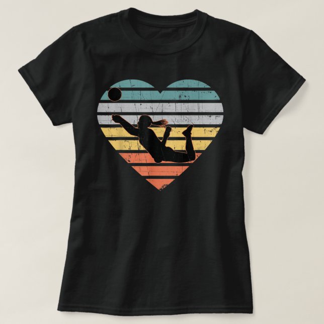 Volleyball-gåvor för Tonåring av Girls Retro Vinta T Shirt (Design framsida)