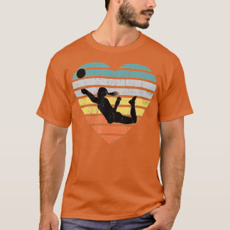 Volleyball-gåvor till Vintage Heart från flickor R T Shirt