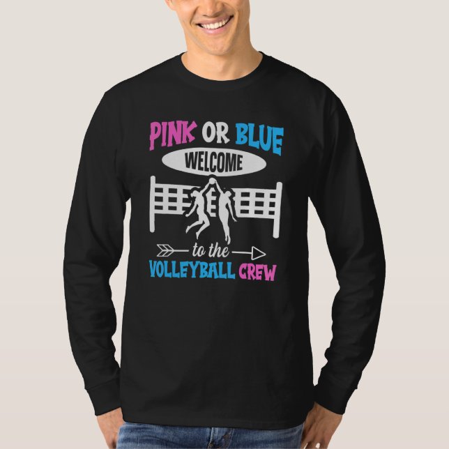 Volleyball Gender Reveal for a Volleyball   T Shirt (Framsida)