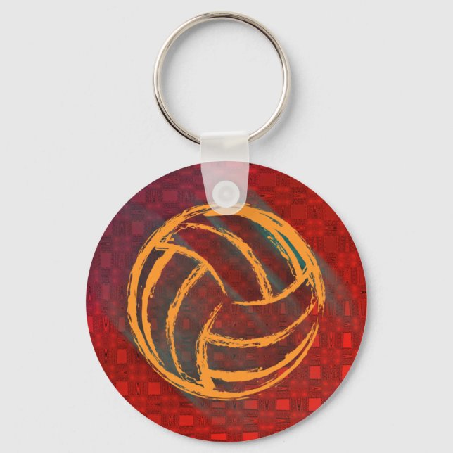 Volleyball Geometric Keychain Nyckelring (Framsida)