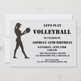 Volleyball Girl Birthday , Volleyball Player Inbjudningar