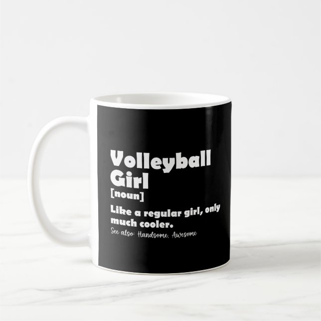 Volleyball Girl Funny Definition Volleyball Älskar Kaffemugg (Vänster)