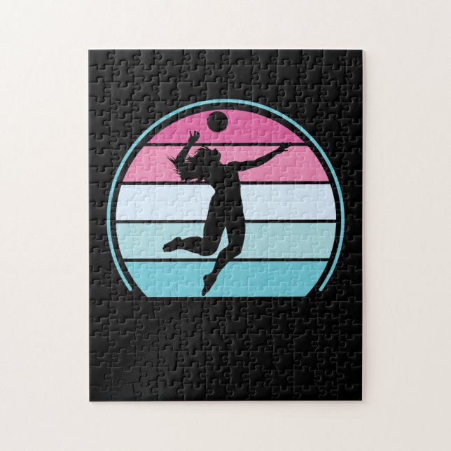 Volleyball Girl Retro Vintage Pussel (Vertikal)