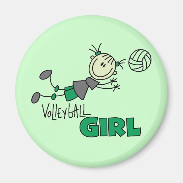 Volleyball Girl Tshirts och Gifts Magnet (Framsidan)