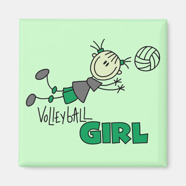 Volleyball Girl Tshirts och Gifts Magnet (Framsidan)