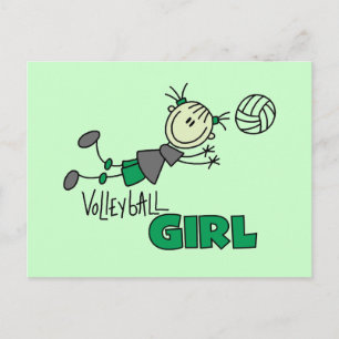 Volleyball Girl Tshirts och Gifts Vykort