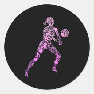 Volleyball Girl Women Youth Player 7 Runt Klistermärke