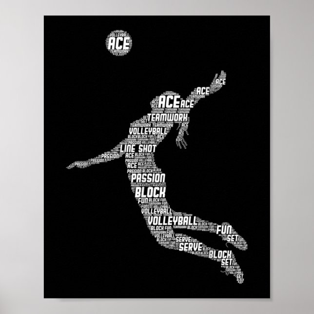 Volleyball Girl Women Youth Player Poster (Framsidan)