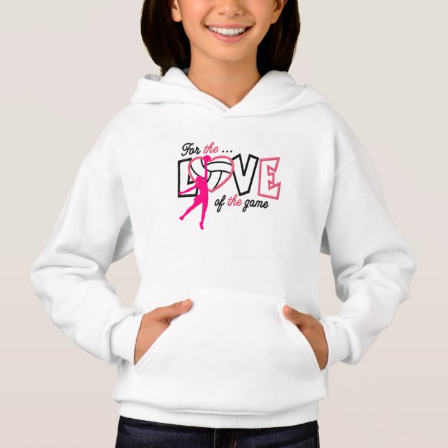 Volleyball GIRLS ROSA HOODIE T Shirt (Framsida)