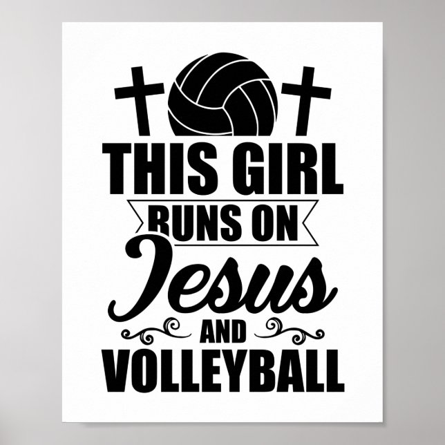 Volleyball Girls | Sportgåvor från Jesus Tränare Poster (Framsidan)
