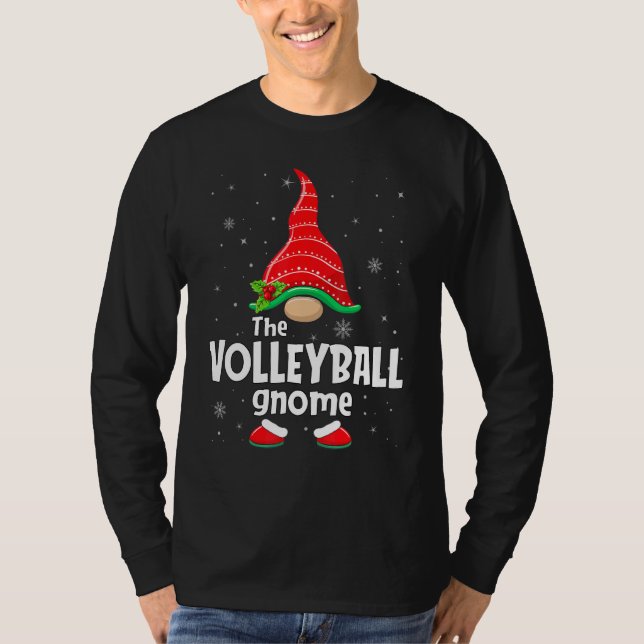Volleyball Gnome Matching Family Group Christmas P T Shirt (Framsida)