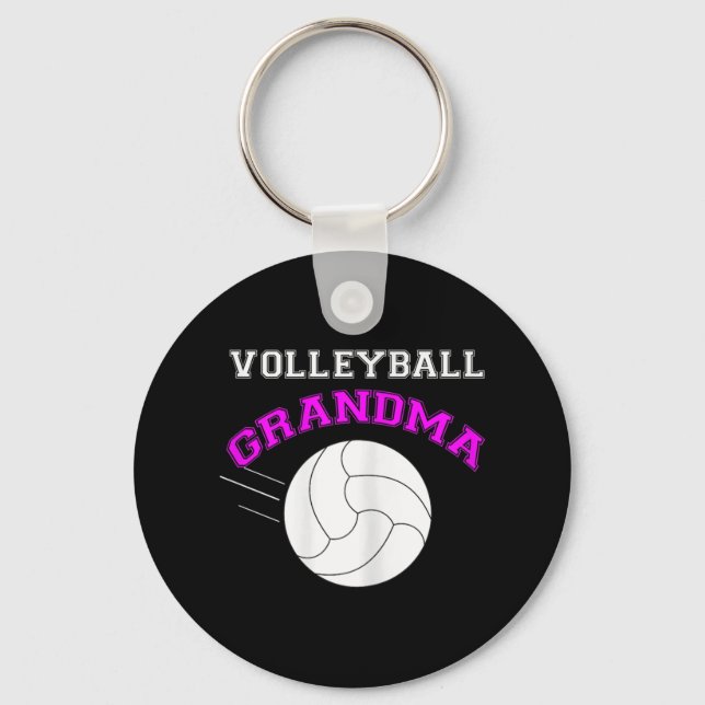 Volleyball Grandma Support Nyckelring (Framsida)