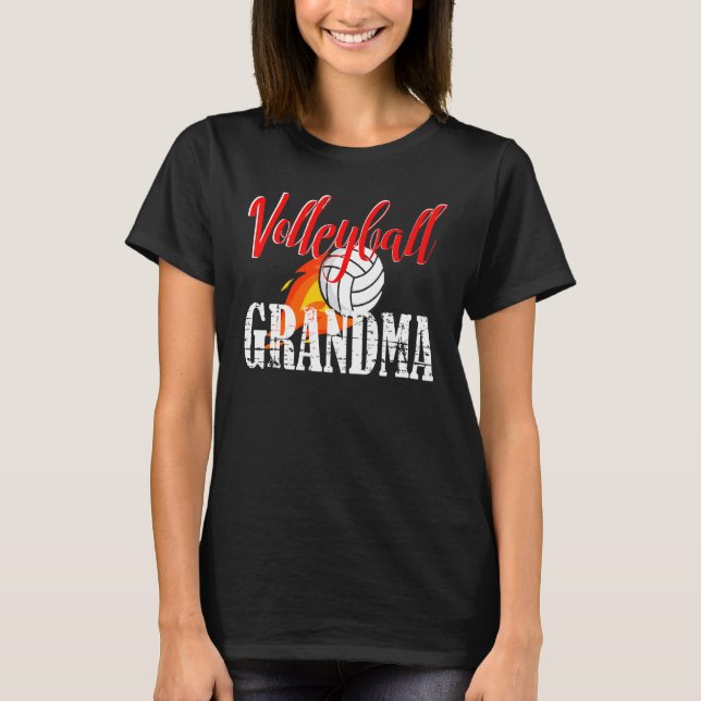 Volleyball Grandma Volleyball T Shirt (Framsida)