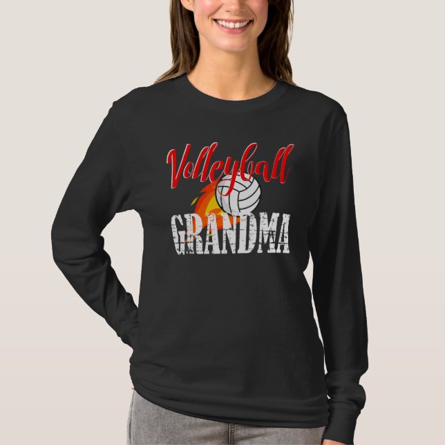 Volleyball Grandma Volleyball T Shirt (Framsida)
