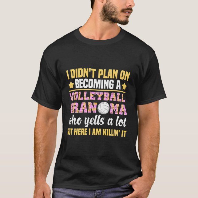 Volleyball Grandma Yells A Lot Volleyball Grandma T Shirt (Framsida)