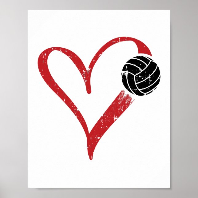 Volleyball Heart | Gåvor från spelarträningslinget Poster (Framsidan)
