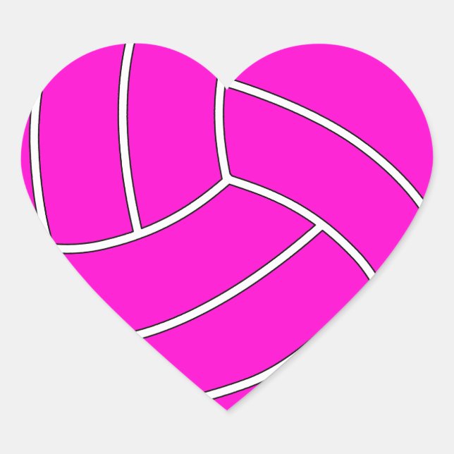 Volleyball Heart Stickers Hjärtformat Klistermärke (Framsida)