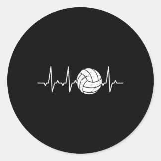 Volleyball Heartbeat Cute Fun Runt Klistermärke